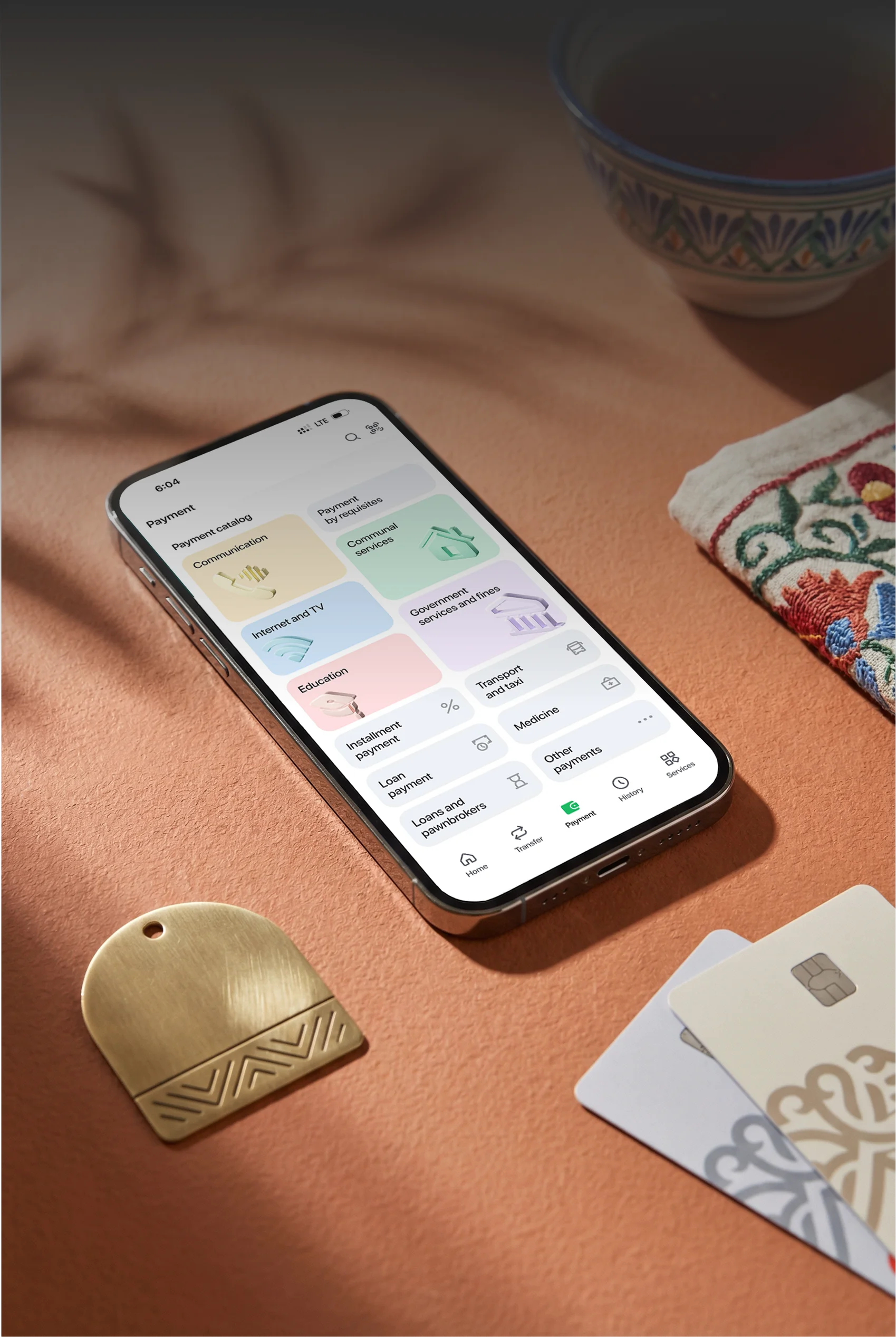 Many cashback categories up to 2.2% for paying services in the app